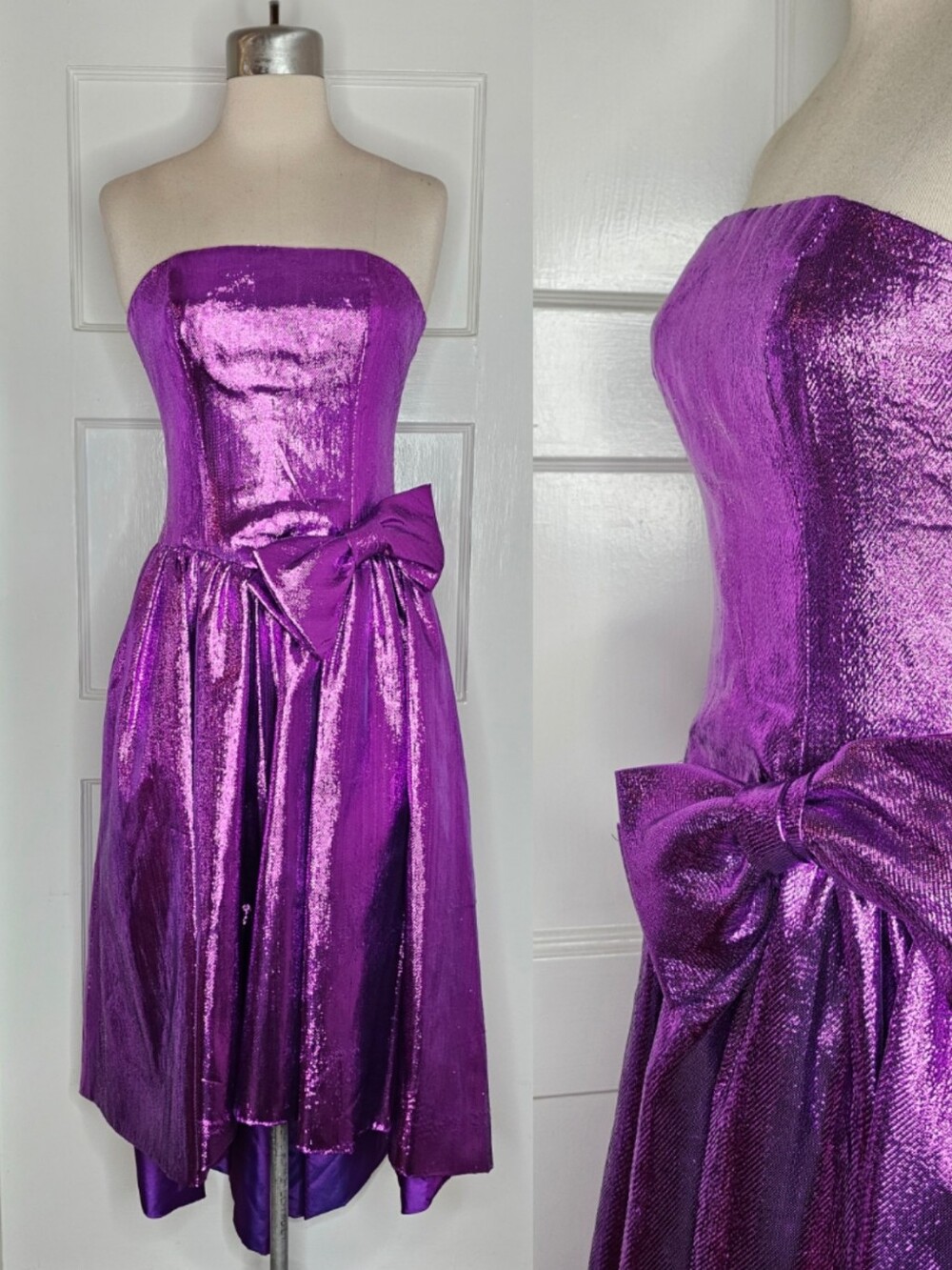VTG 80s Metallic Lamé Party Dress